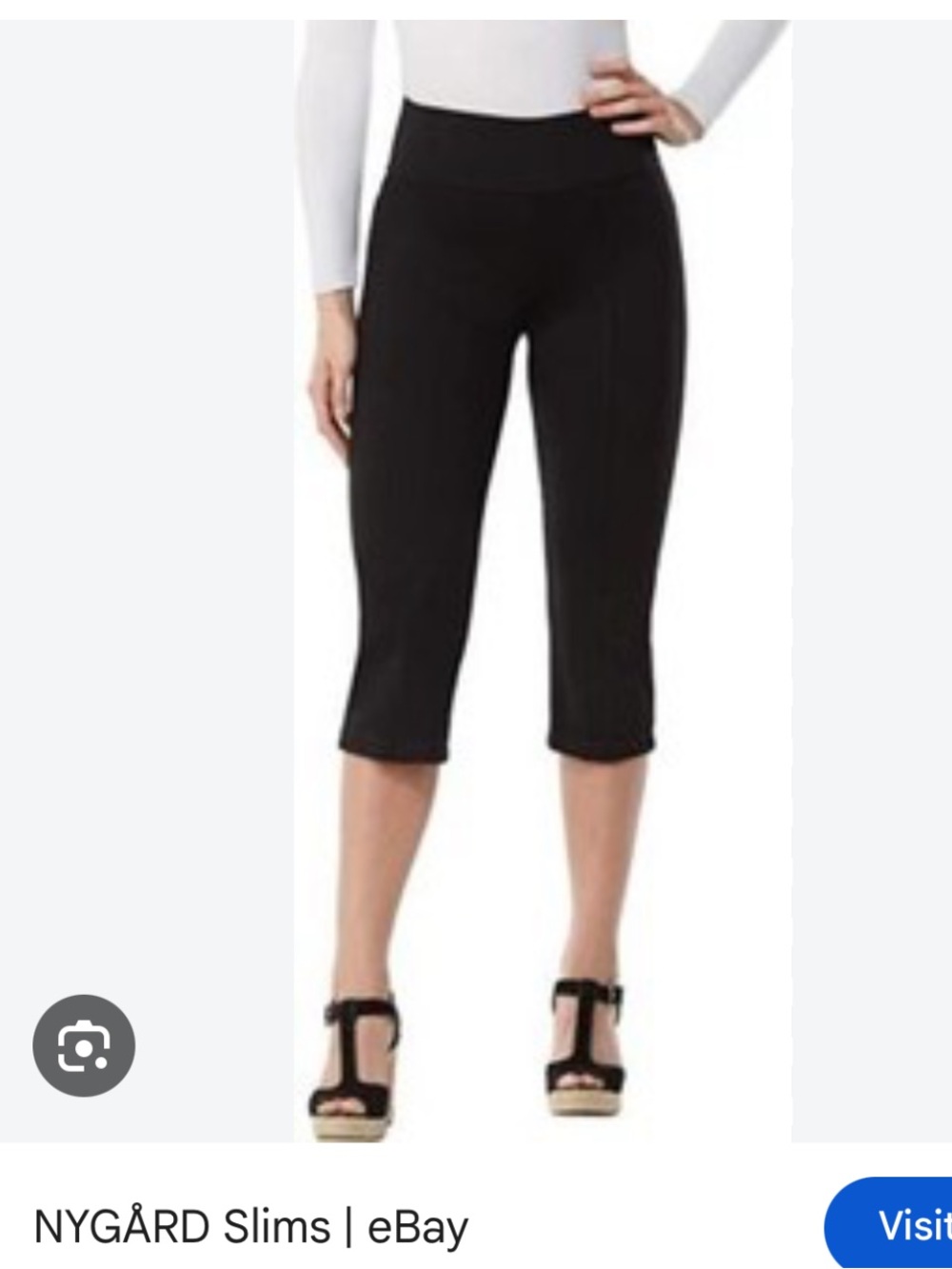 RVCA Black Cropped Capri Ponte Pants